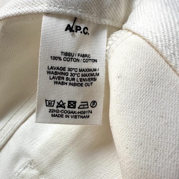 NWT L’Etiquette Le Jean A.P.C. | Size 27 |Rue Madame Paris | White Cream - Picture 6 of 11